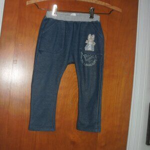 PETER RABBIT cute Pull On Knit Pants with Pockets Bunny On The Backside size 24M